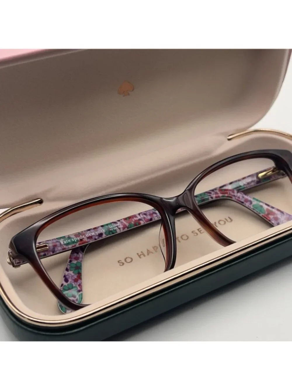 Kate Spade New York MIRIAM/G 086. Eyeglass Frames Brown Floral 54-15-140 Case